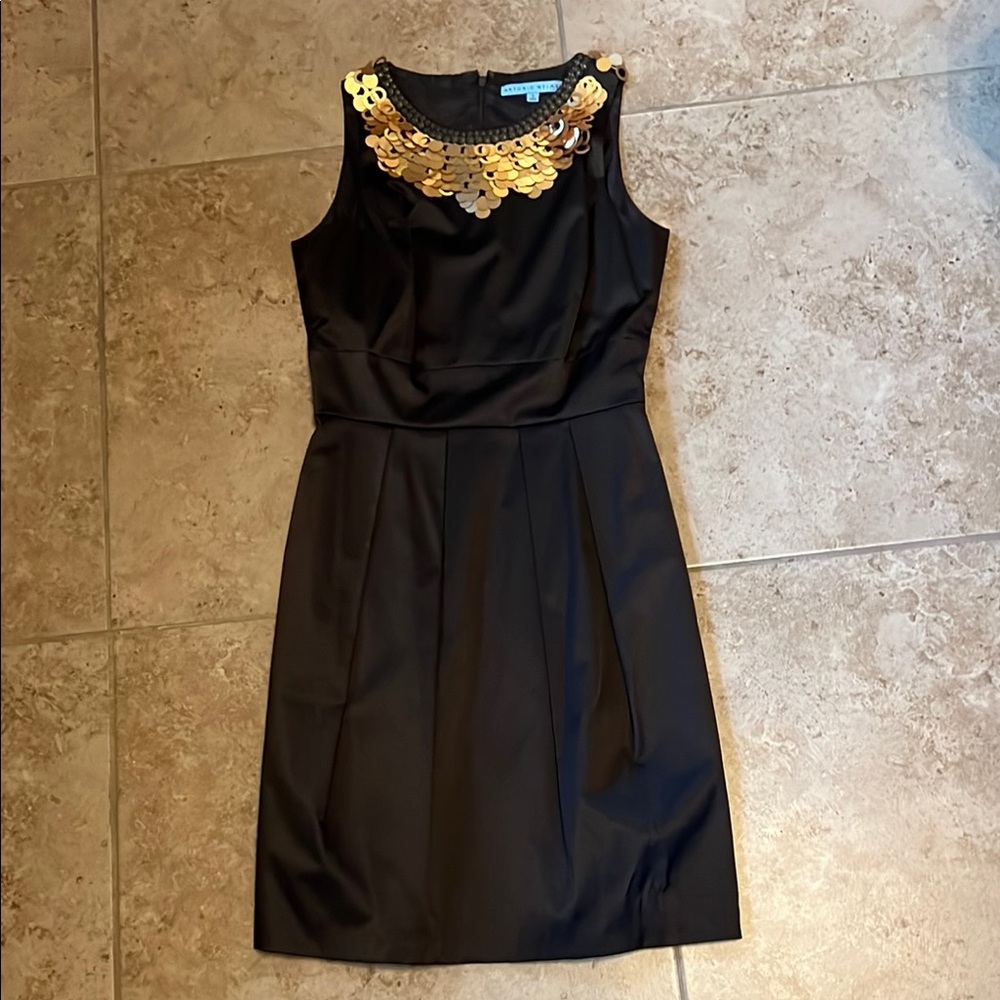 Antonio Melani , dark brown and gold fancy dress 2 XS